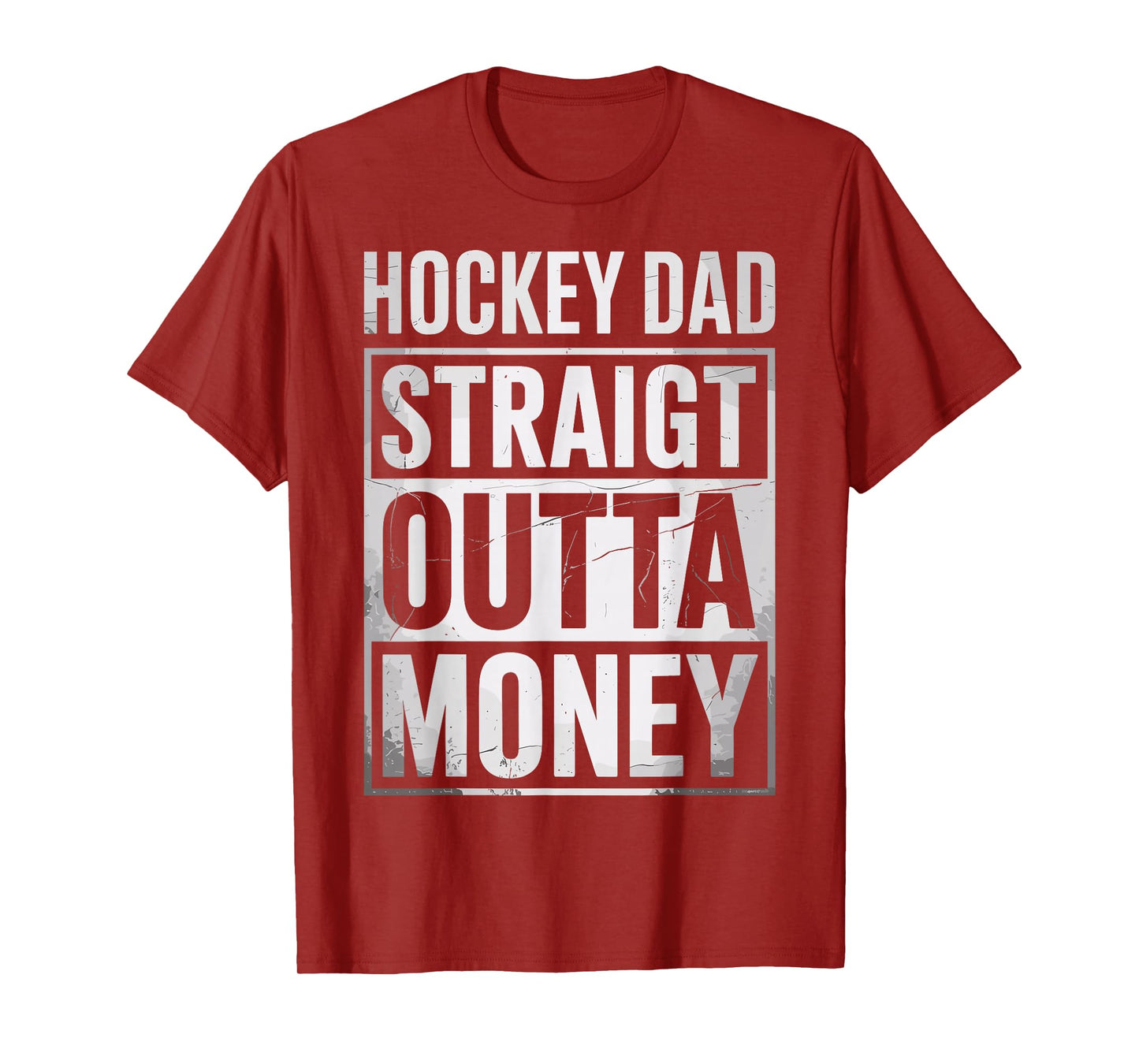 Funny Ice Hockey Dad Straight Outta Money Joke Hockey Fan T-Shirt