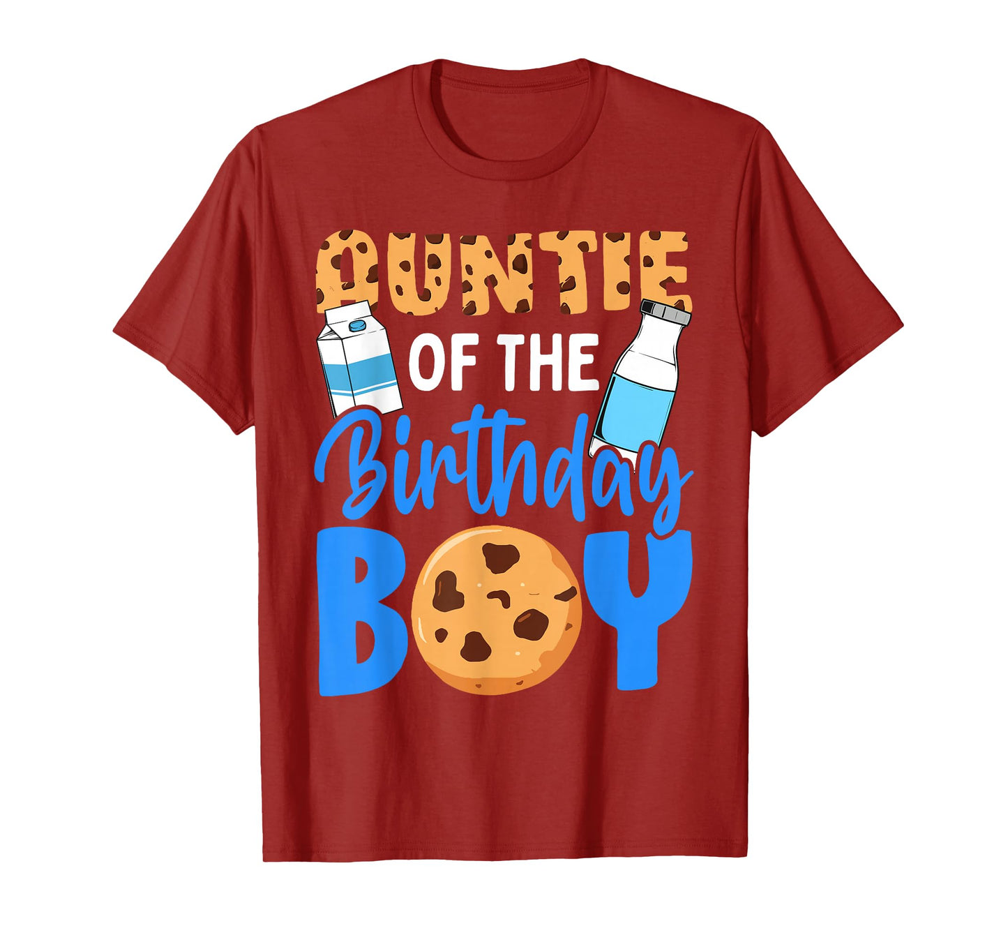 Auntie of the birthday boy Milk and Cookies 1st birthday T-Shirt
