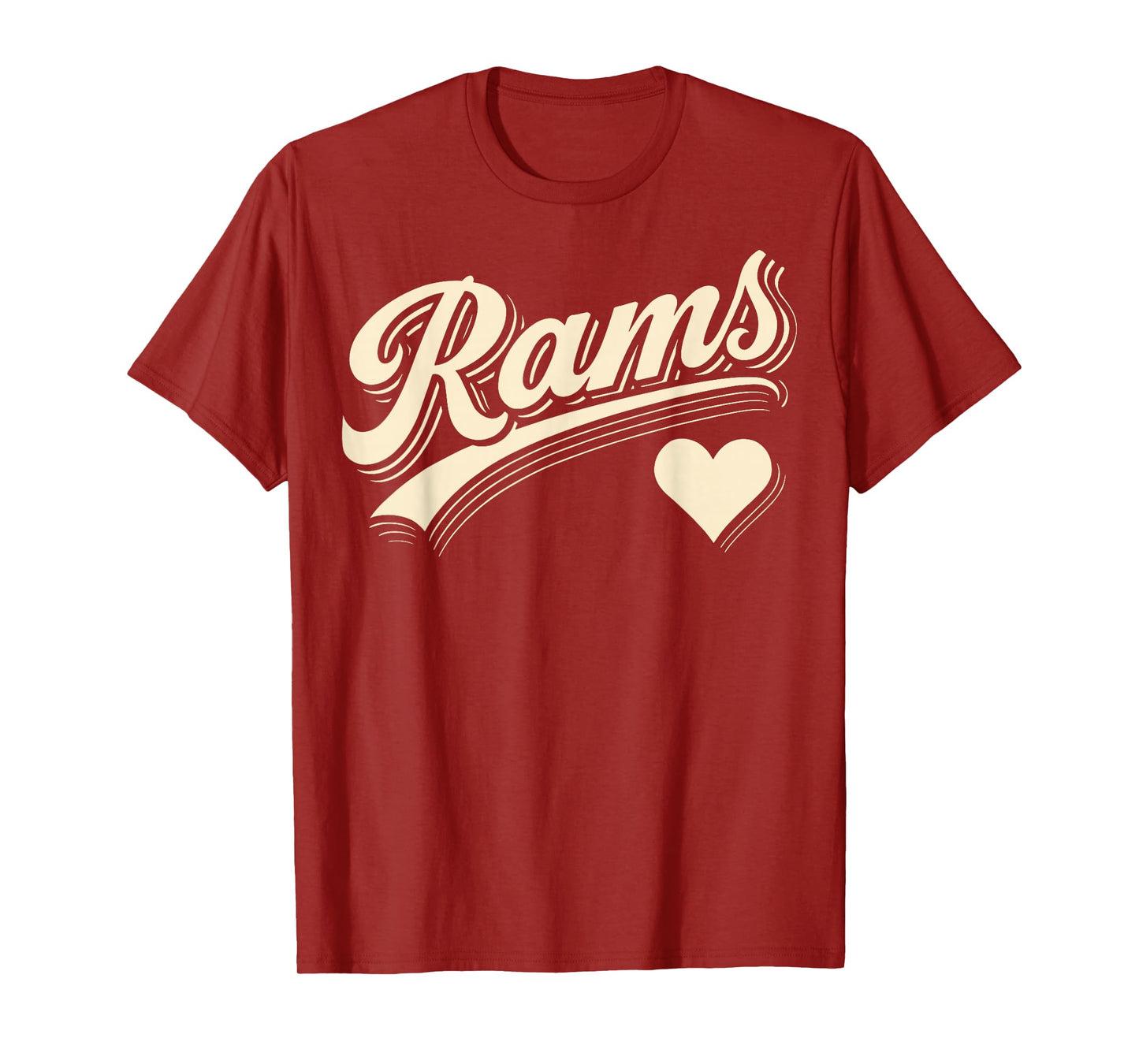 Vintage Rams Heart Lover for Men Women Kid Boy Girl T-Shirt