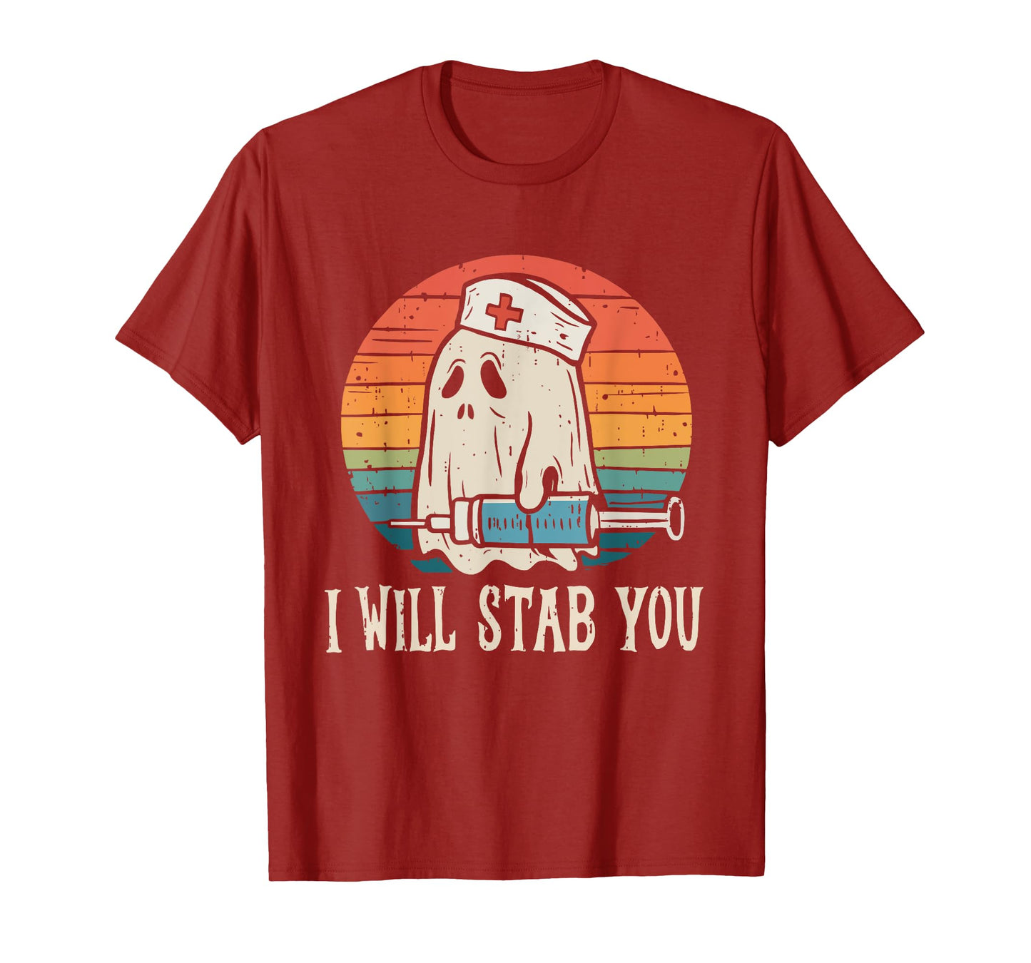 I Will Stab You Ghost Nurse Halloween Nursing RN LPN CNA ICU T-Shirt