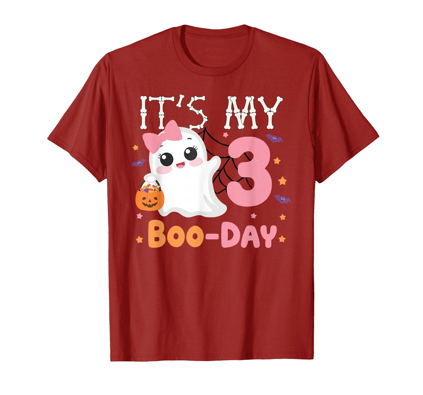 It's My 3rd Boo-Day Halloween 3 Year Old Ghost Birthday Girl T-Shirt