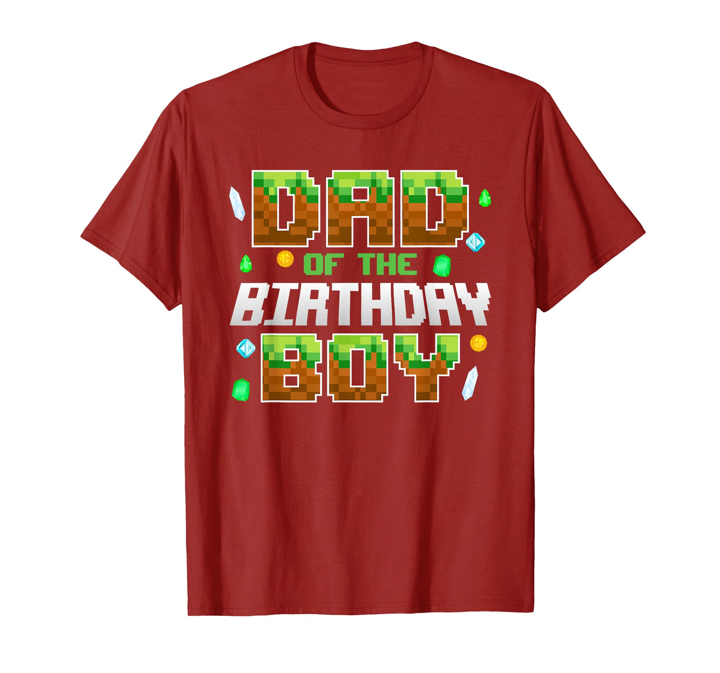 Dad Of The Birthday Boy Birthday Party Gamer Pixel Number T-Shirt