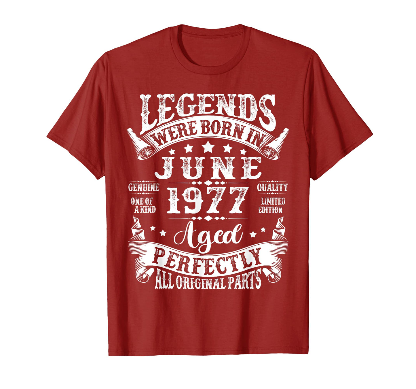 Legends Were Born in June 1977 Vintage 48th Birthday Men Dad T-Shirt