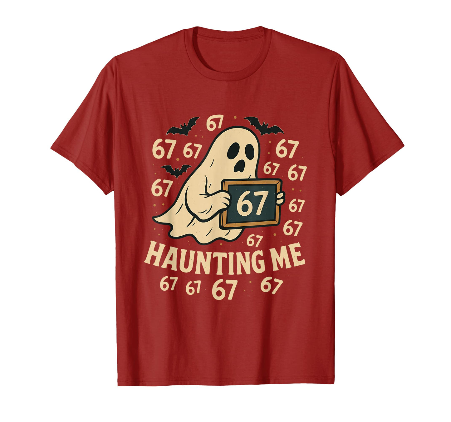 67 Halloween Ghost Math Meme Multiplication 6x7 Student Joke T-Shirt