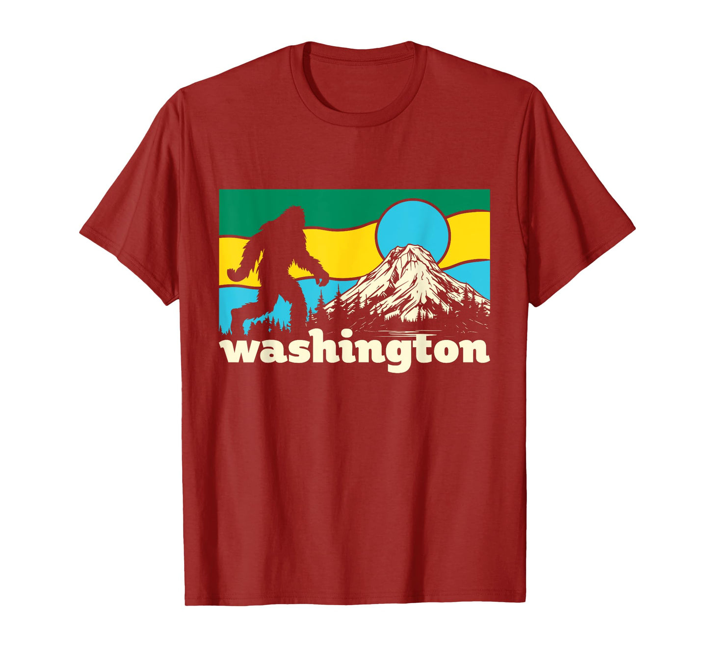 Washington State Home Mountains Bigfoot Sasquatch Yeti Gift T-Shirt