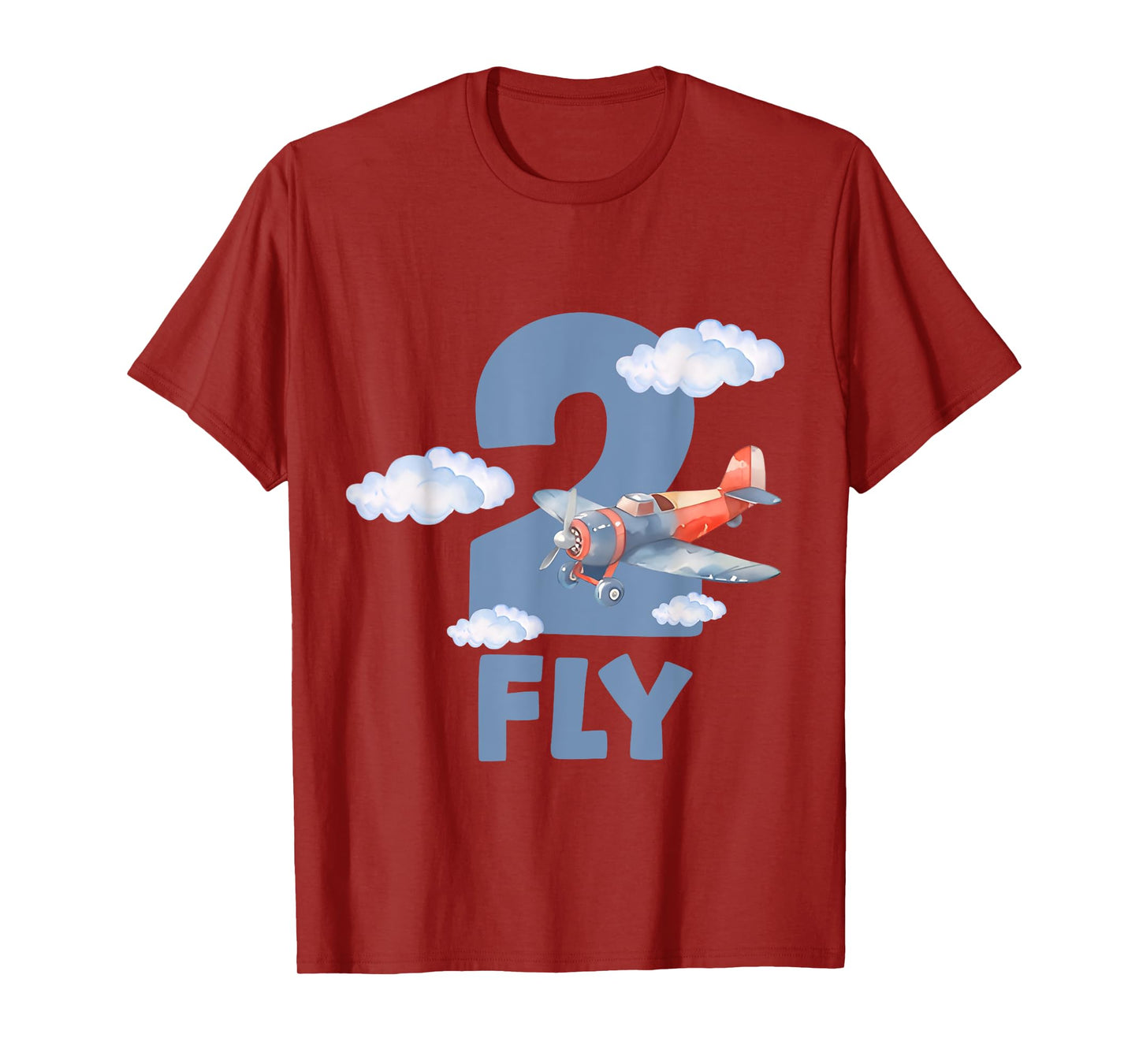Birthday 2nd Birthday Boy Airplane Two Fly 2 Years Old Kids T-Shirt