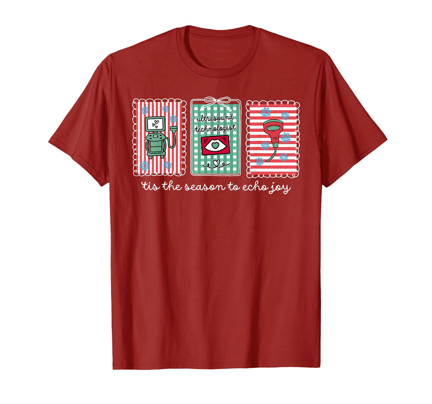 Tis The Season to Echo Joy Christmas Stamp Ultrasound Tech T-Shirt