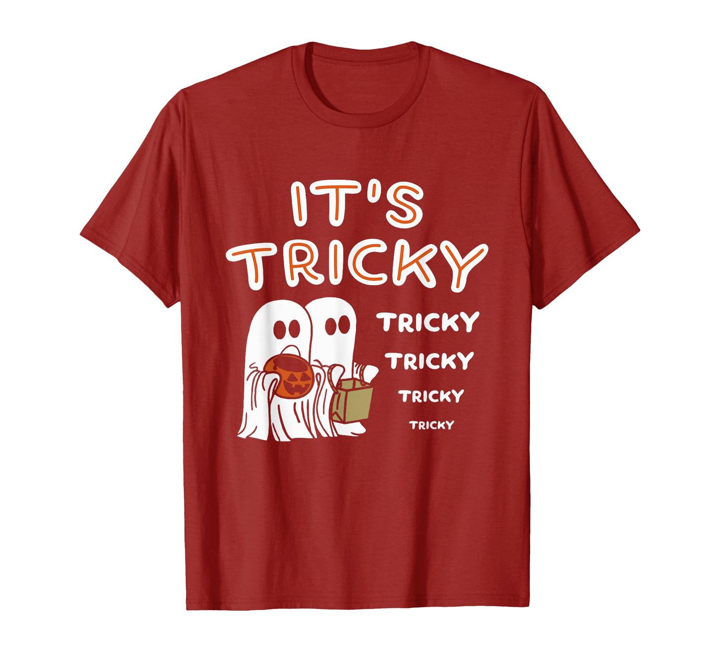 Funny Retro Ghosts Its Tricky Tricky Tricky Spooky Halloween T-Shirt