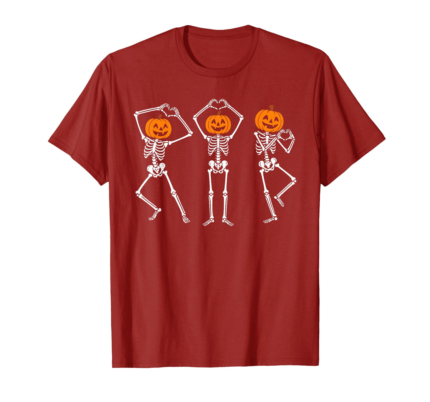 Skeleton Carved Pumpkin Men Women Kids Funny Halloween T-Shirt
