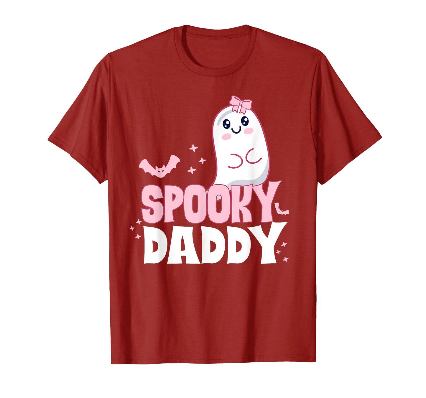 Spooky Daddy Family Cute Pink White Ghost Boo Halloween T-Shirt