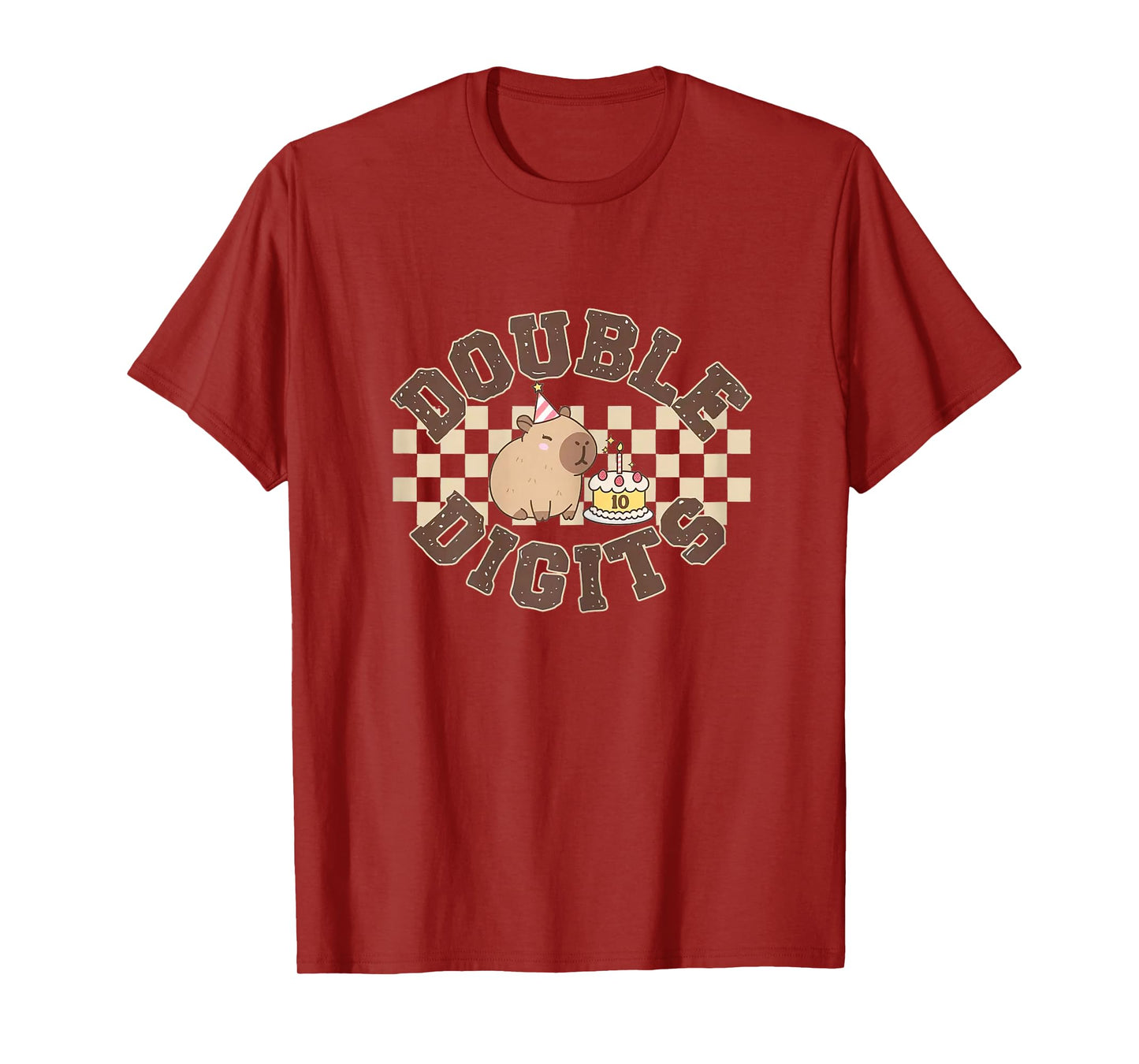 Double Digits 10th Birthday Shirt Capybara Ten Year Old T-Shirt