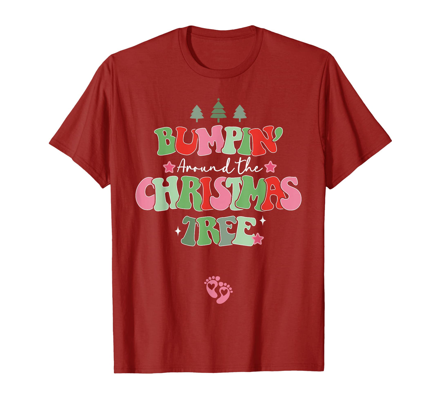 Bumping Around The Christmas Tree Christmas Pregnancy T-Shirt