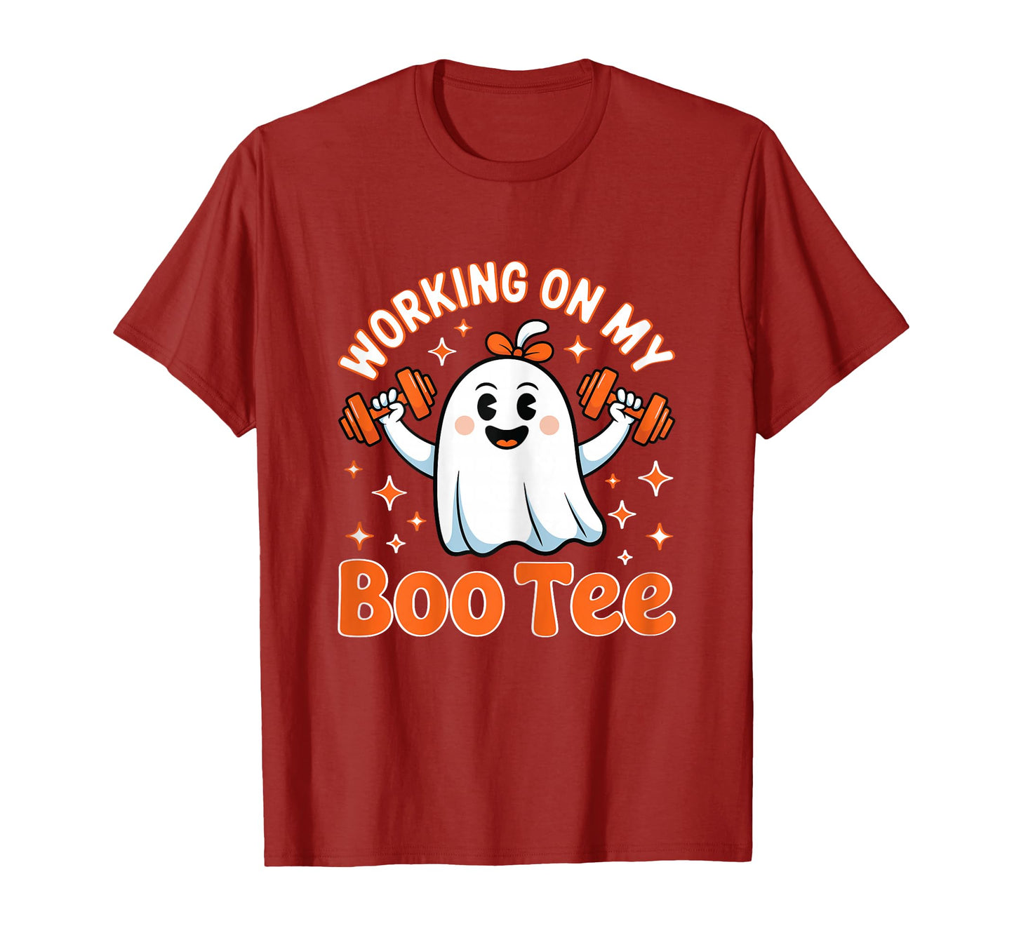 Working on My Boo Tee Funny Gym Halloween Workout for Women T-Shirt