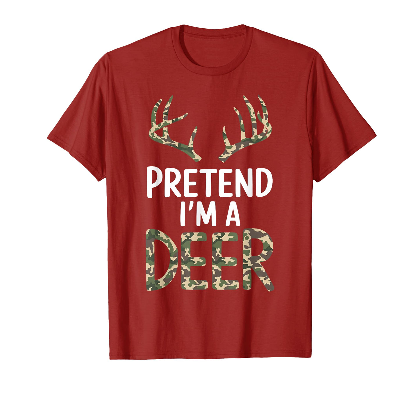 Pretend I'm A Deer Lazy Mens Womens Funny Halloween Costume T-Shirt