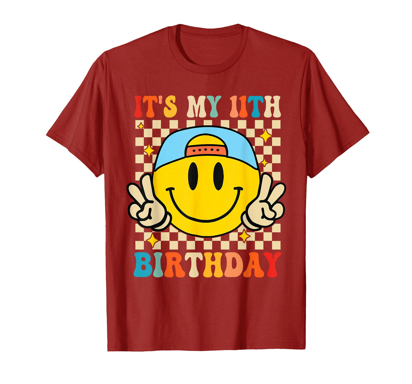 Its My 11th Birthday Smile face 11 Years Old Boys Girls T-Shirt