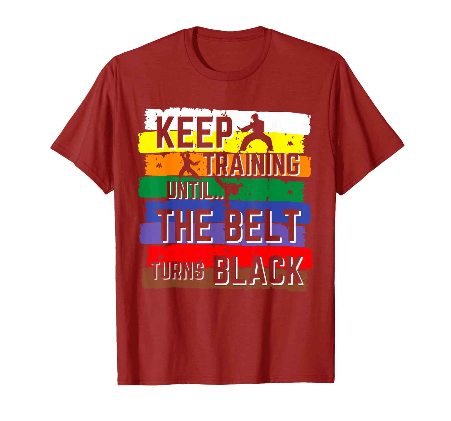 Karate Gifts Keep Training Until The Belt Turns Black Girls T-Shirt