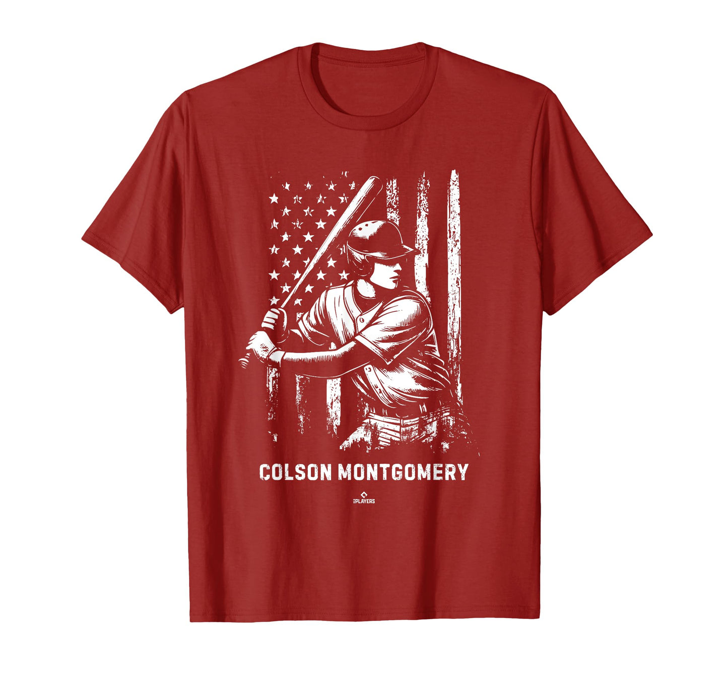 Player Illustration Flag Colson Montgomery Prospect Baseball T-Shirt