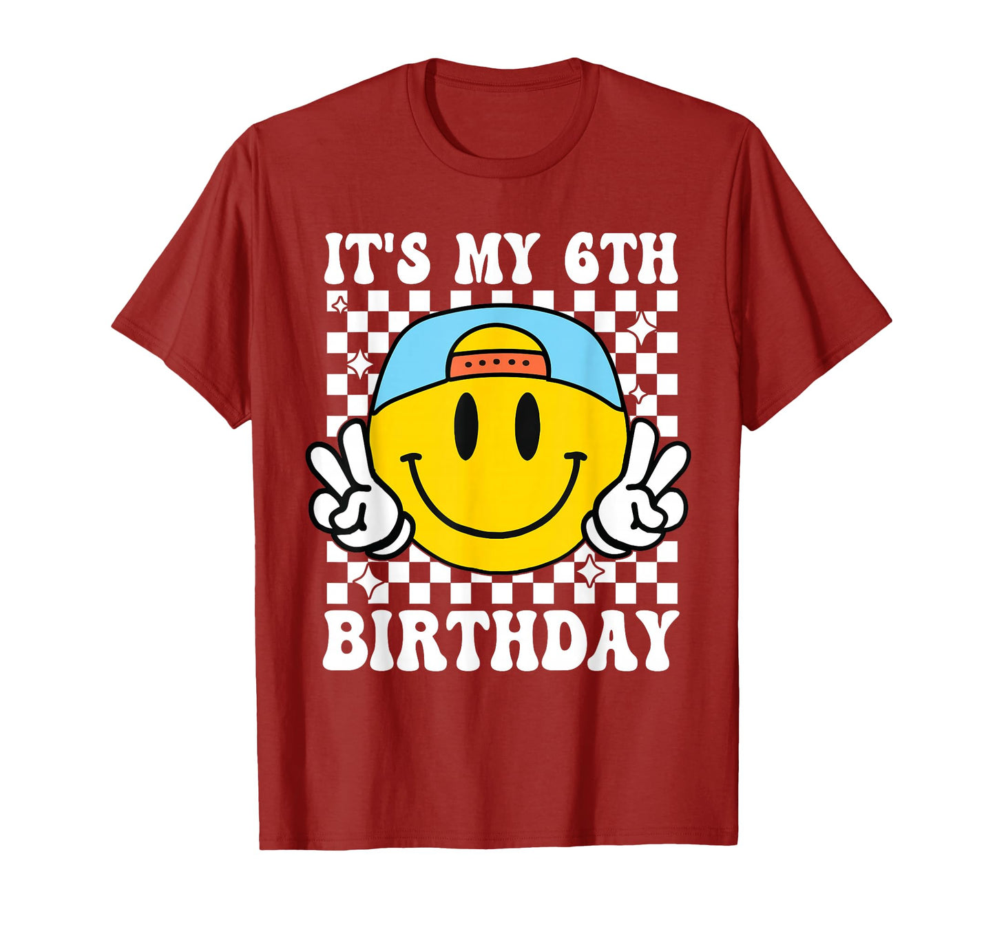 Its My 6th Birthday Smile face 6 Years Old Boys Girls T-Shirt