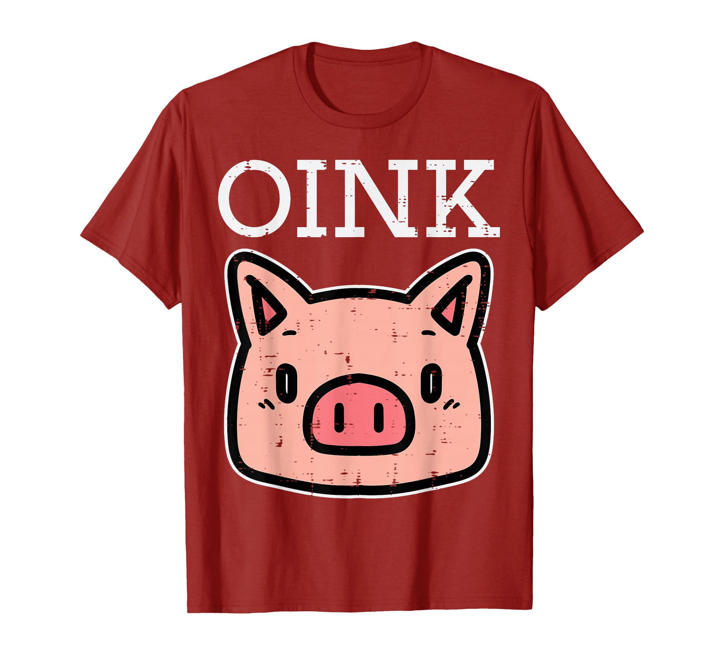 Oink Pig Face Cute Hog Head Girls Boys Kids Toddler Women T-Shirt