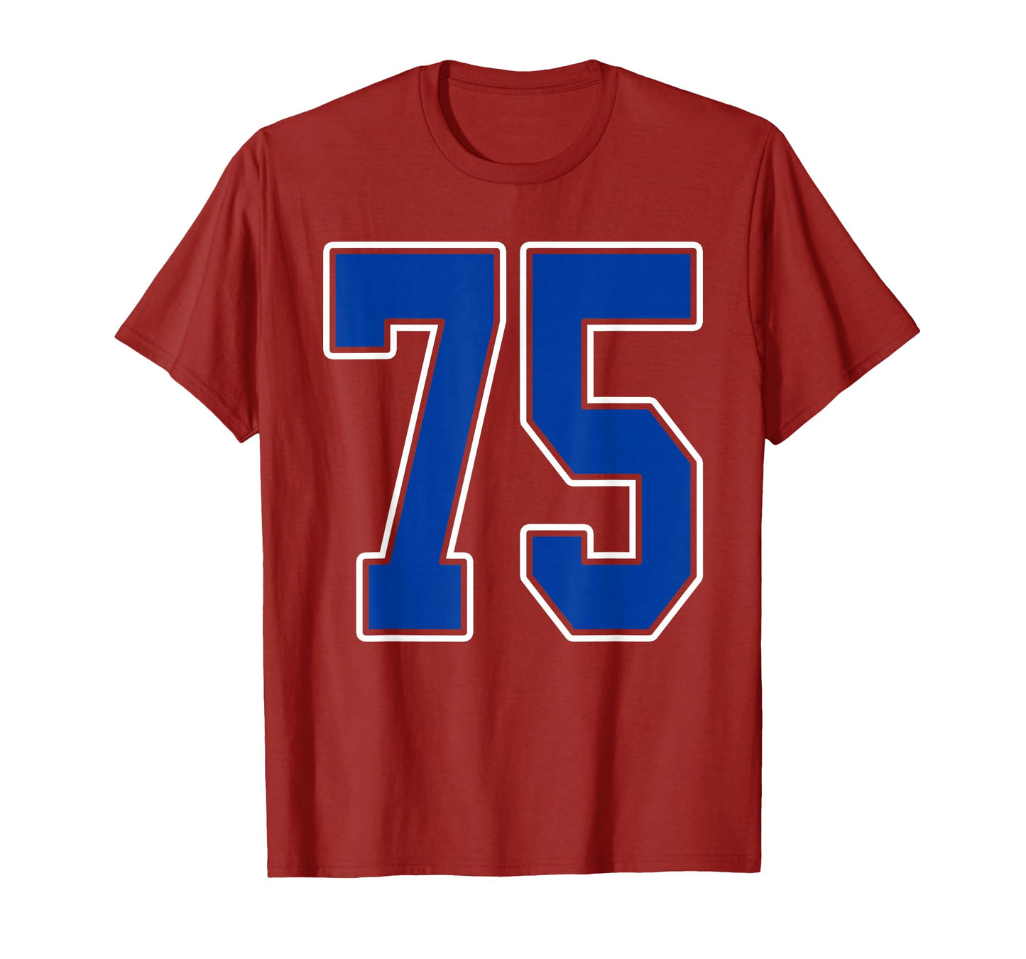 Royal Blue and White Number 75 Jersey Player Uniform #75 Fan T-Shirt