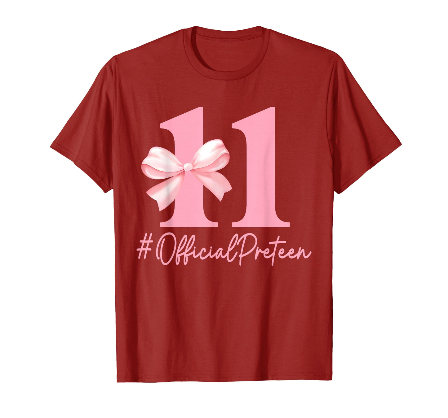 Birthday Girl Pink Coquette Bow 11 Year Old Aesthetic Girly T-Shirt