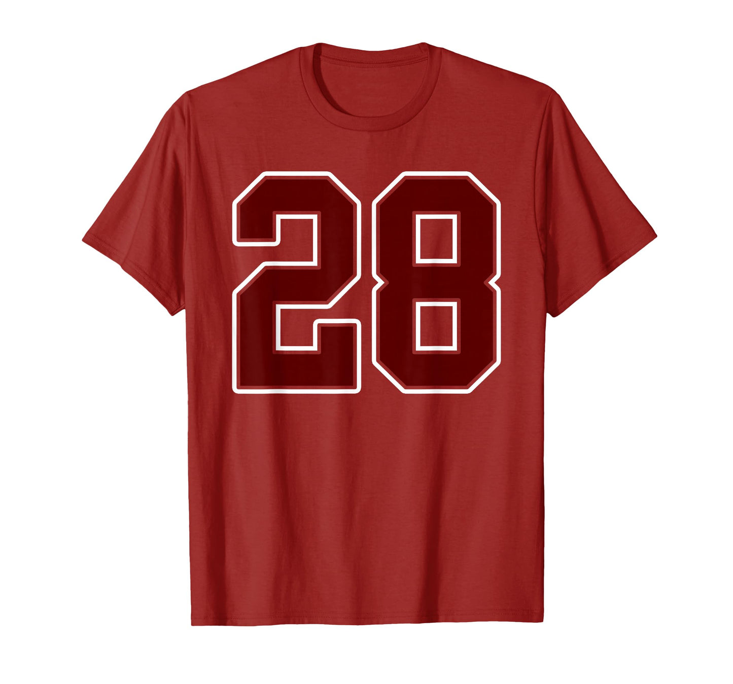 Maroon and White Number 28 Jersey Player Uniform #28 Fan T-Shirt