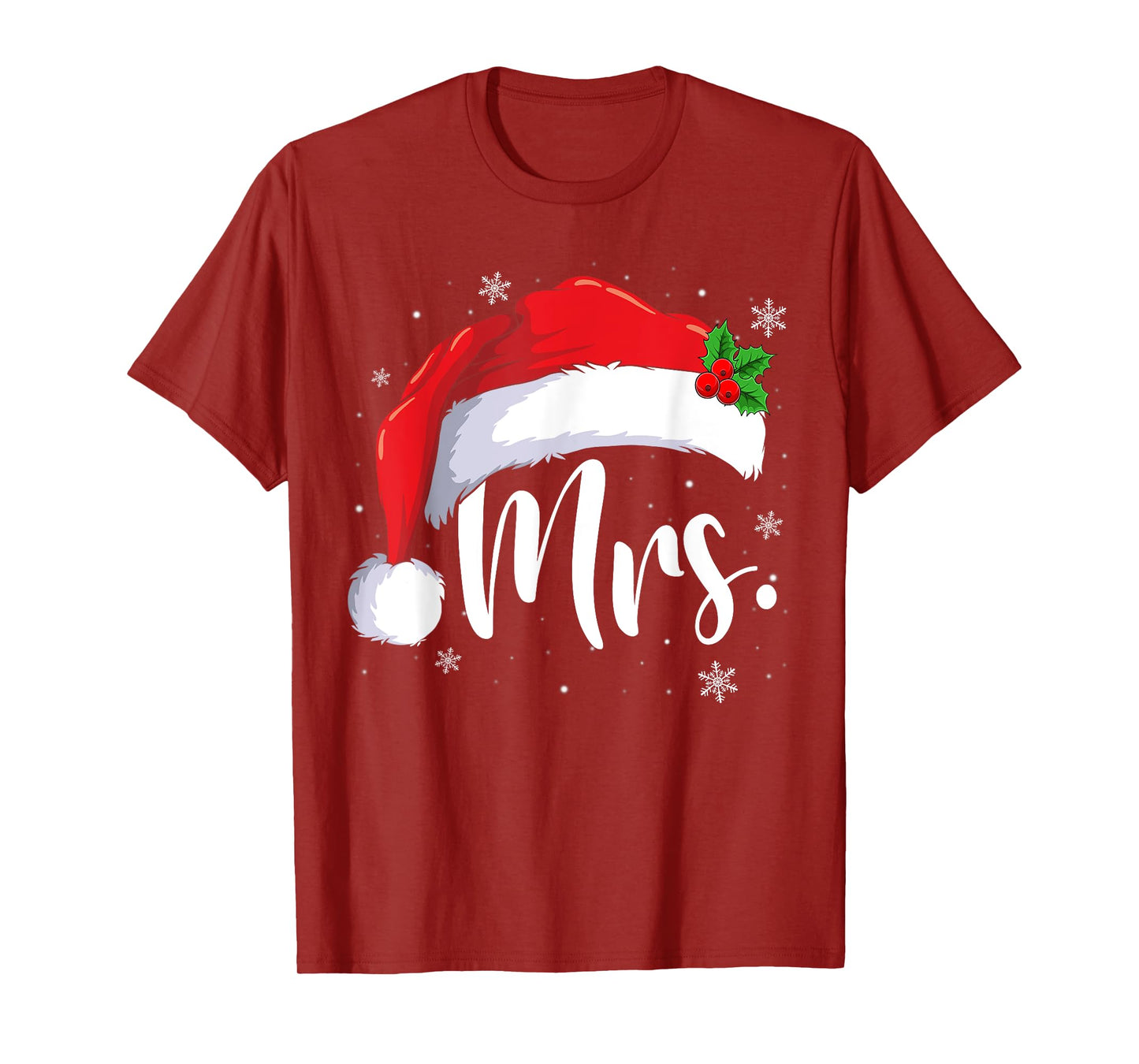 Mr and Mrs Claus Couples Matching Christmas Pajamas Santa T-Shirt