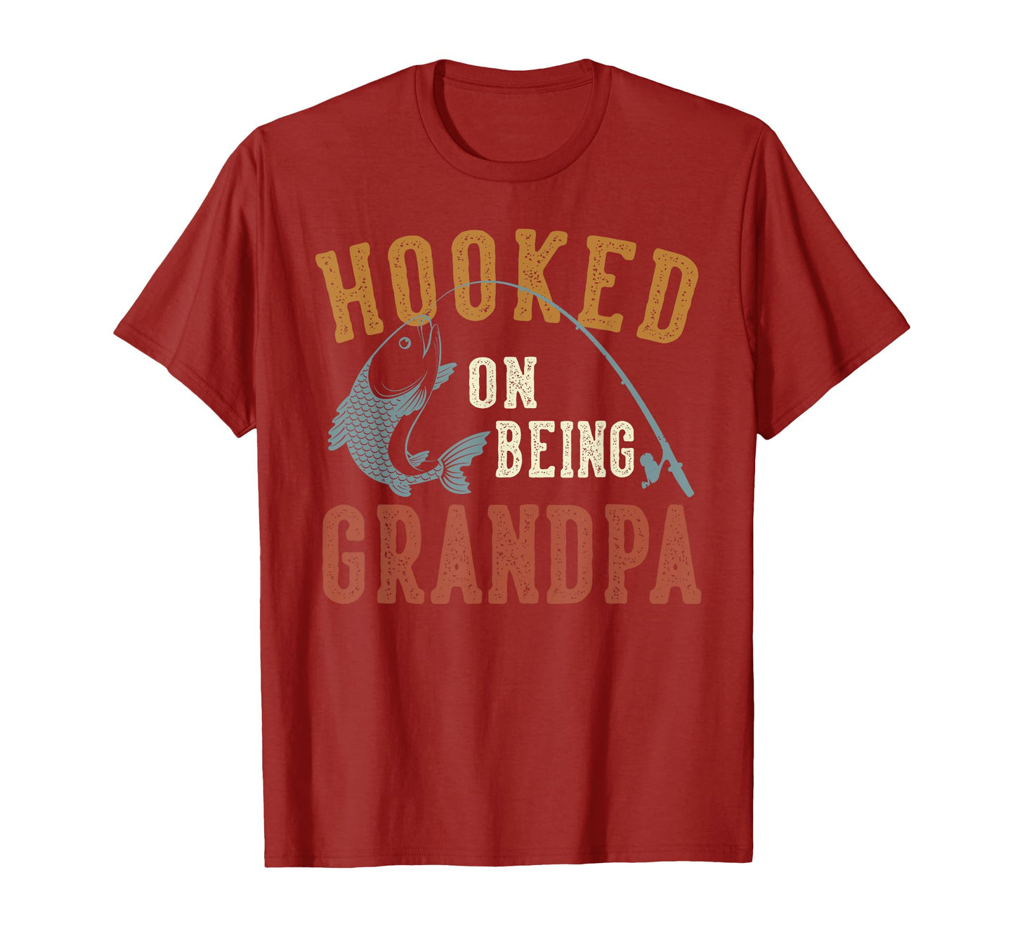 Hooked On Being Grandpa Father's Day Fishing Grandpa T-Shirt