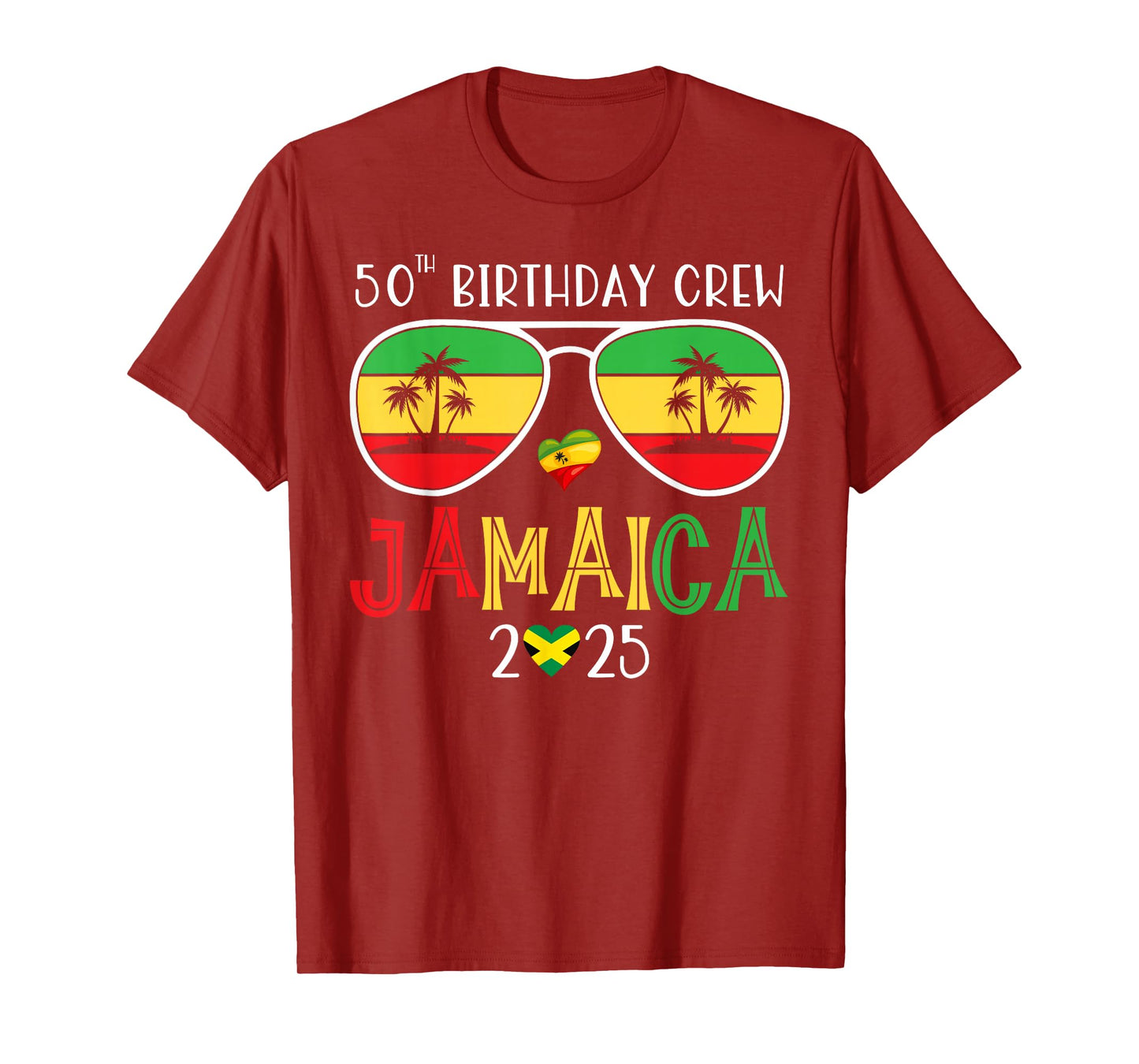 50th Birthday Crew Jamaica Trip 2025 50 Years Old Bday Party T-Shirt