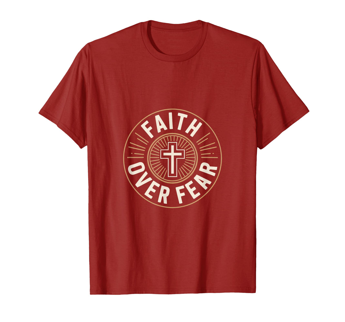 Faith Over Fear Cross Christian Scripture Verse T-Shirt
