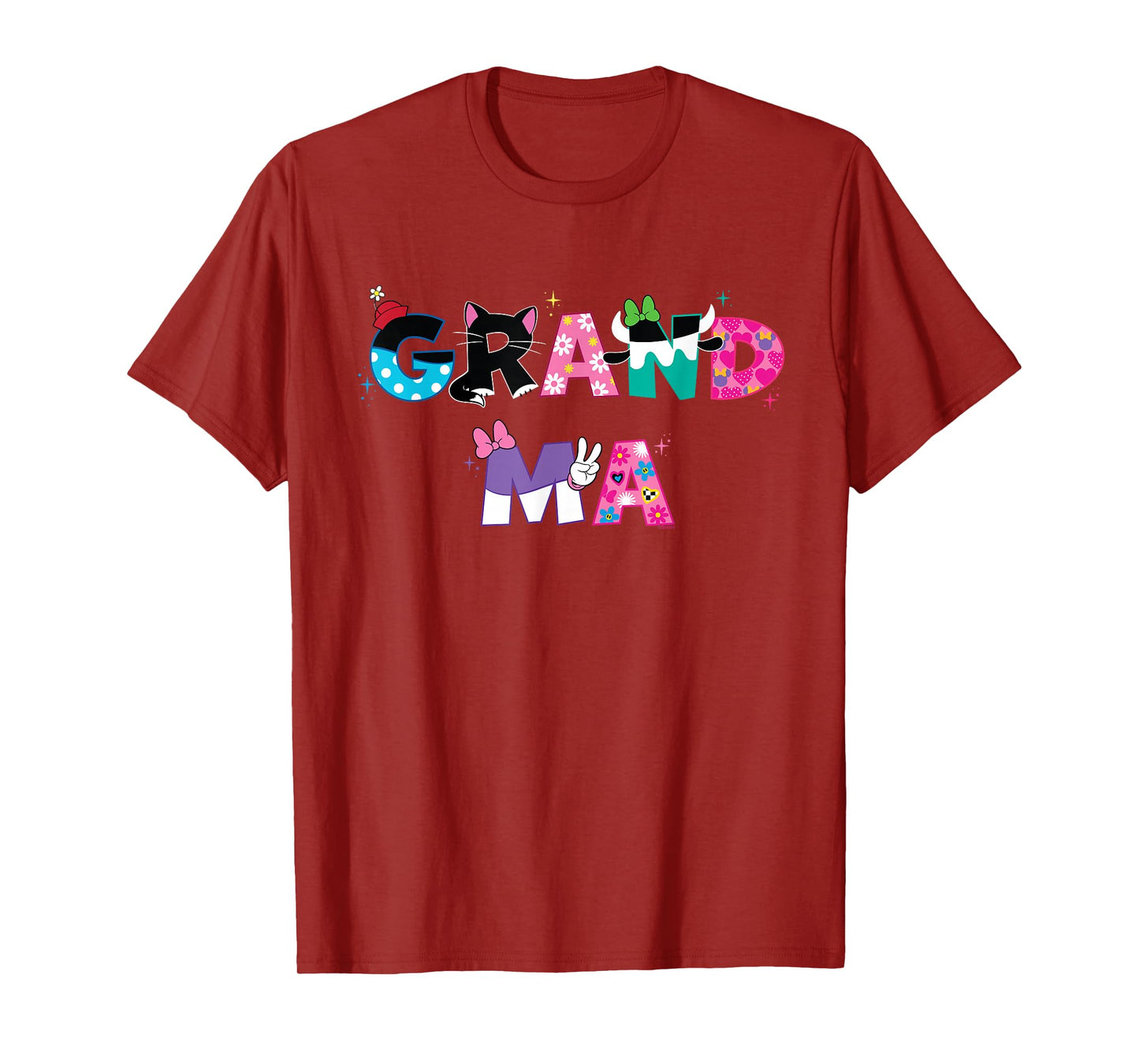 Disney Grandma Mickey Mouse and Friends Letters Family Trip T-Shirt