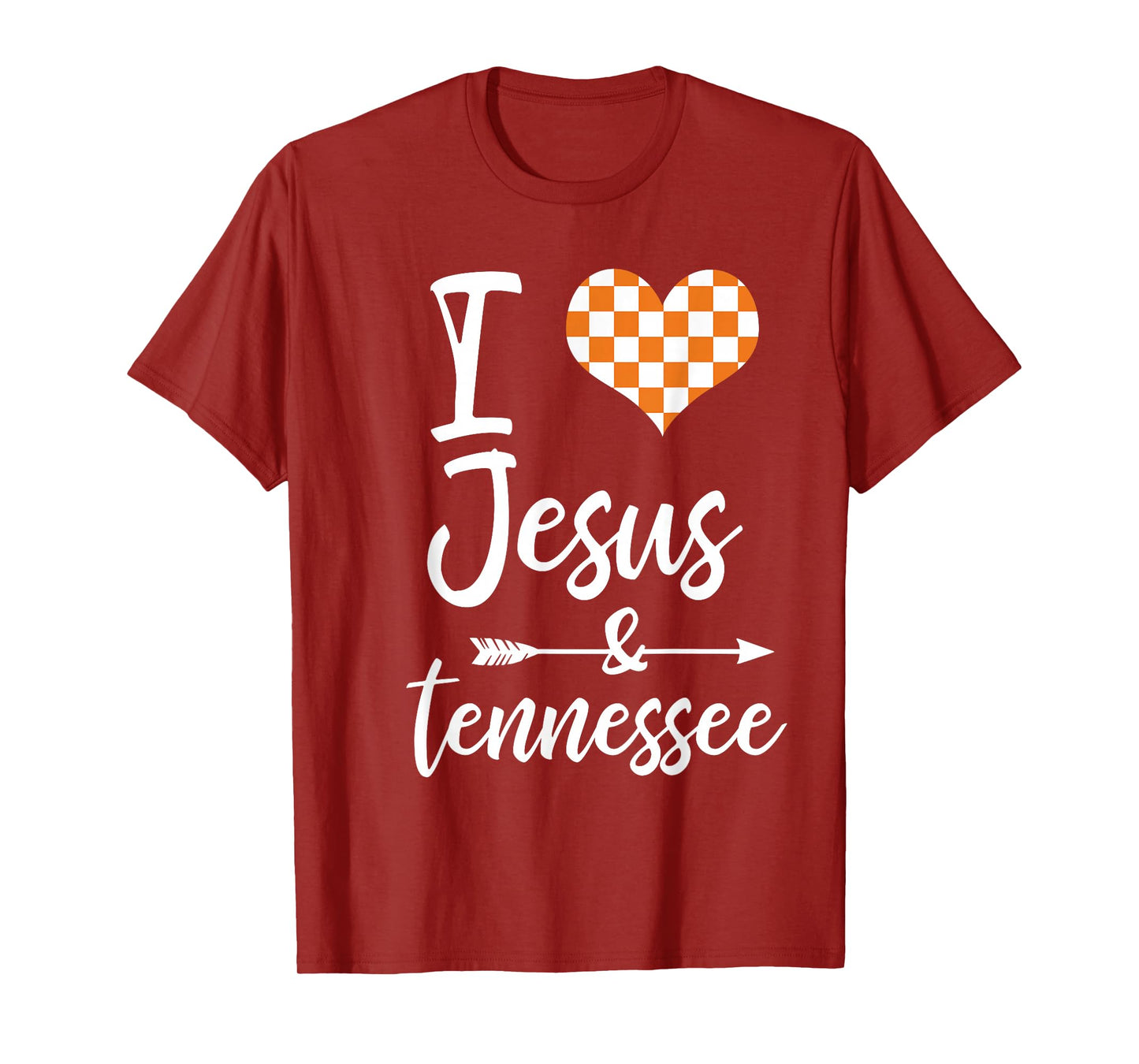 I Love Jesus and Tennessee Orange Heart Cute Fan T-Shirt