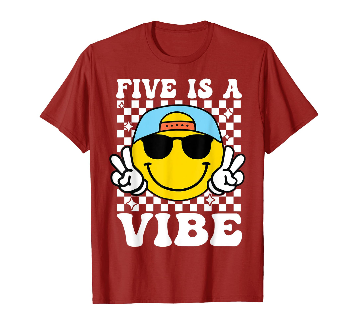 Five Is A Vibe 5th Birthday Groovy Boys Girls 5 Years Old T-Shirt