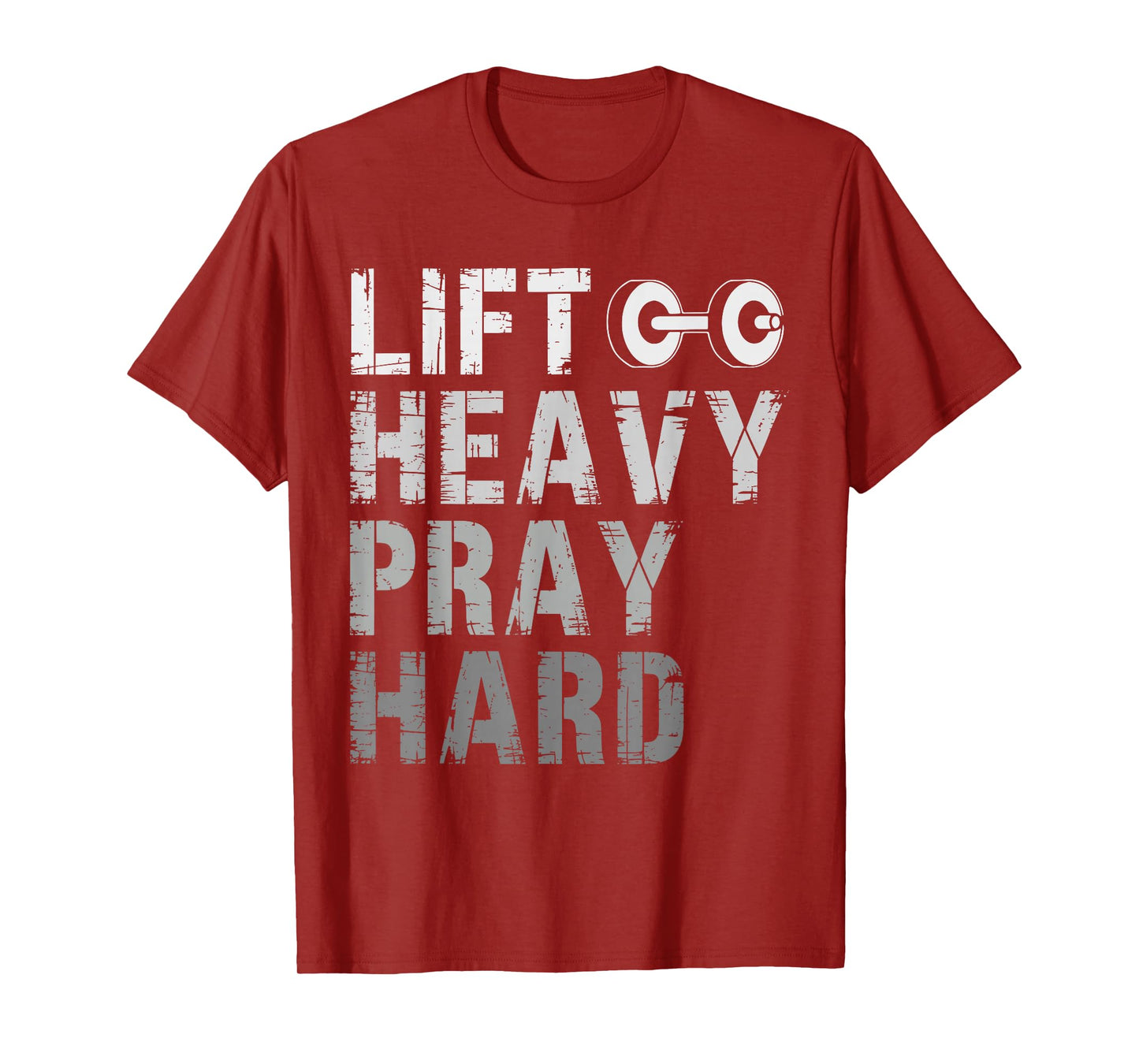Lift Heavy Pray Hard Gym Jesus Christian for Men T-Shirt