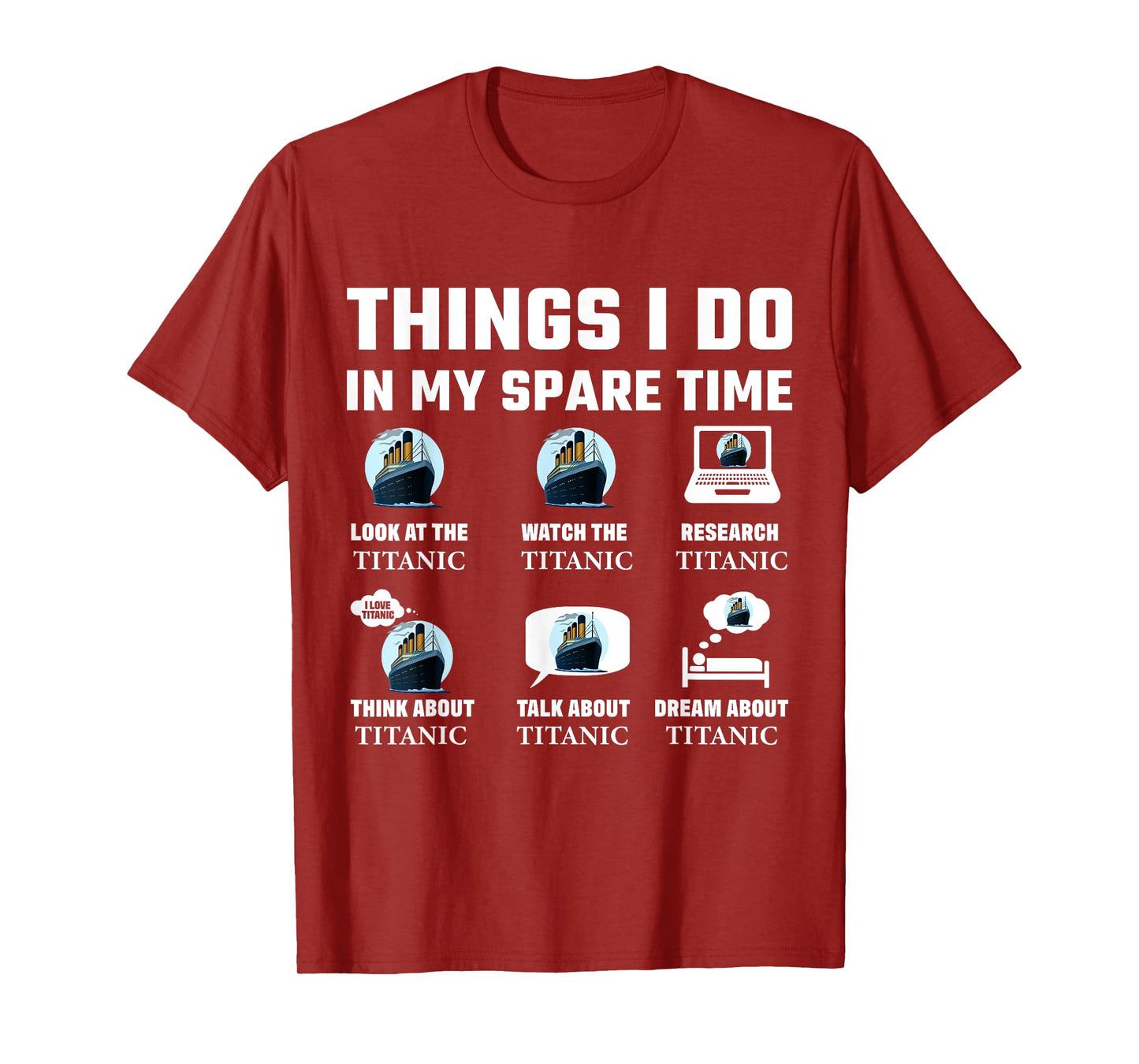 Funny Things I do in my spare time RMS Titanic Boys Birthday T-Shirt