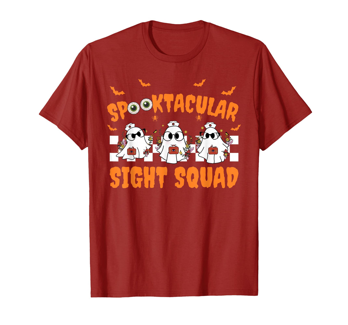 Spooktocular Sight Squad Ghost Halloween Optometry Tech Crew T-Shirt
