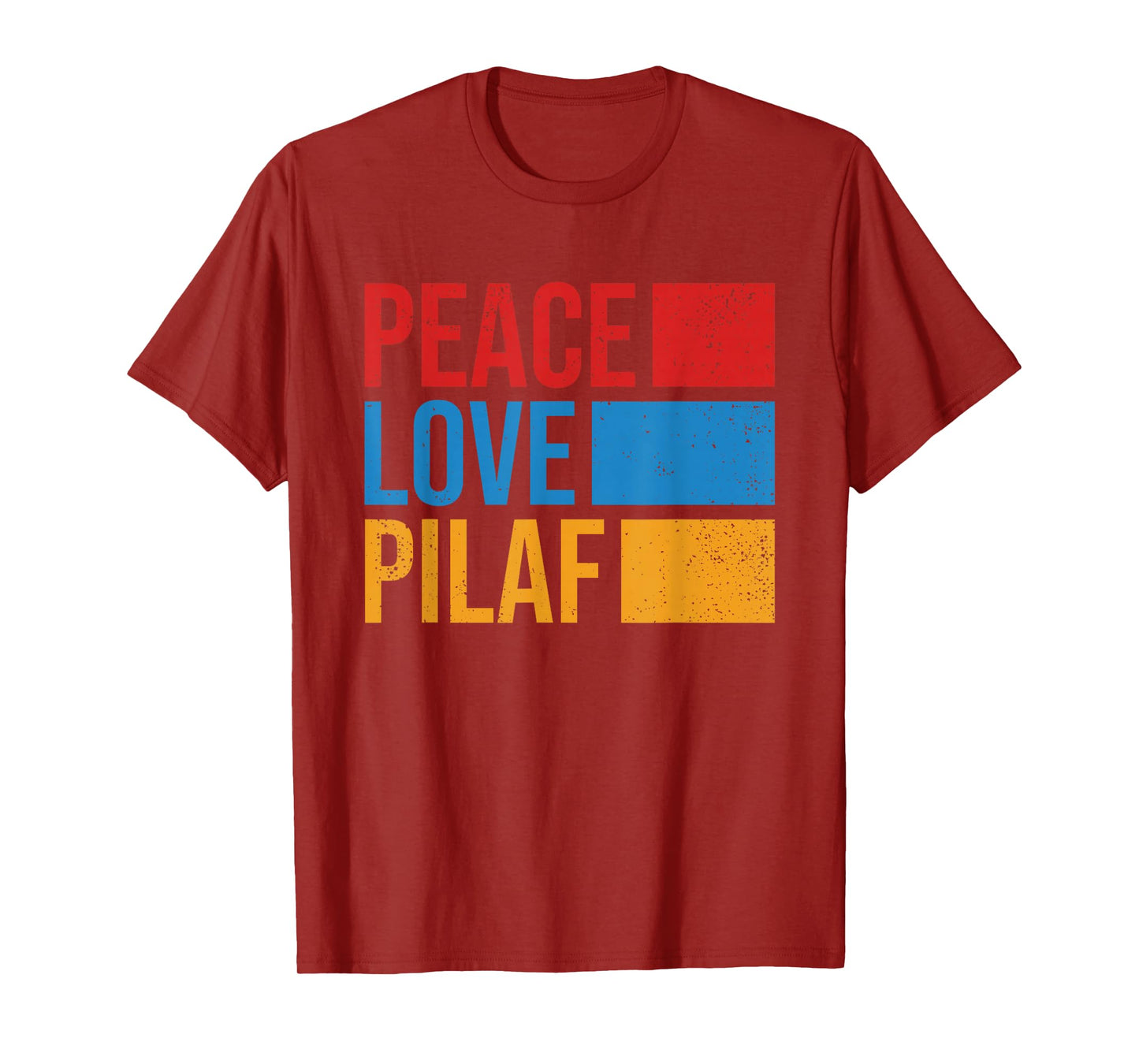 Peace Love Pilaf Armenian Flag Funny Retro Vintage Armenia T-Shirt