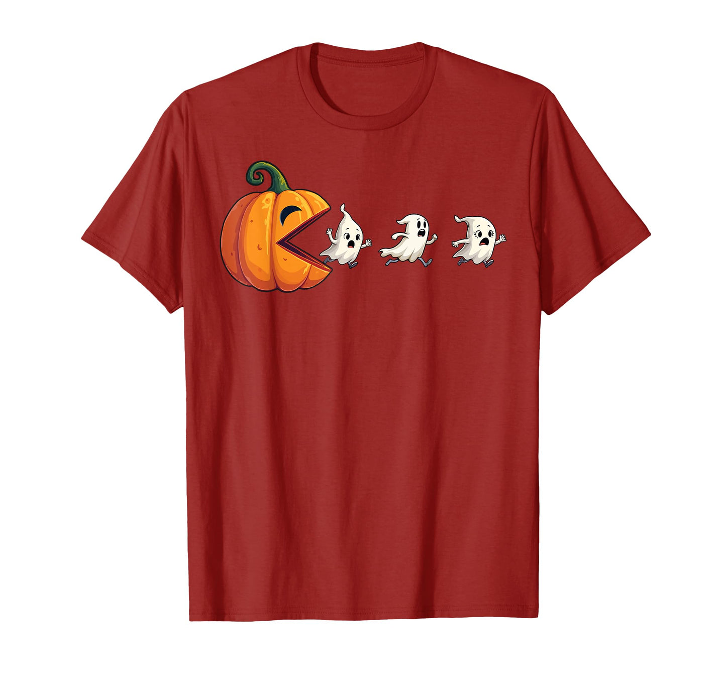 Funny Halloween Gamer Pumpkin Eating Ghosts T-Shirt