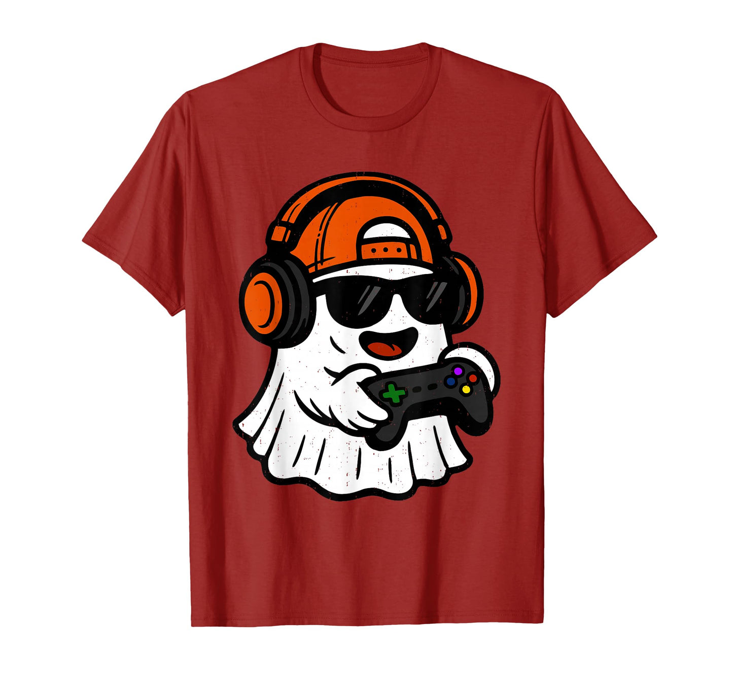 Ghost Gamer Halloween Costume Boo Gaming Spooky Video Game T-Shirt