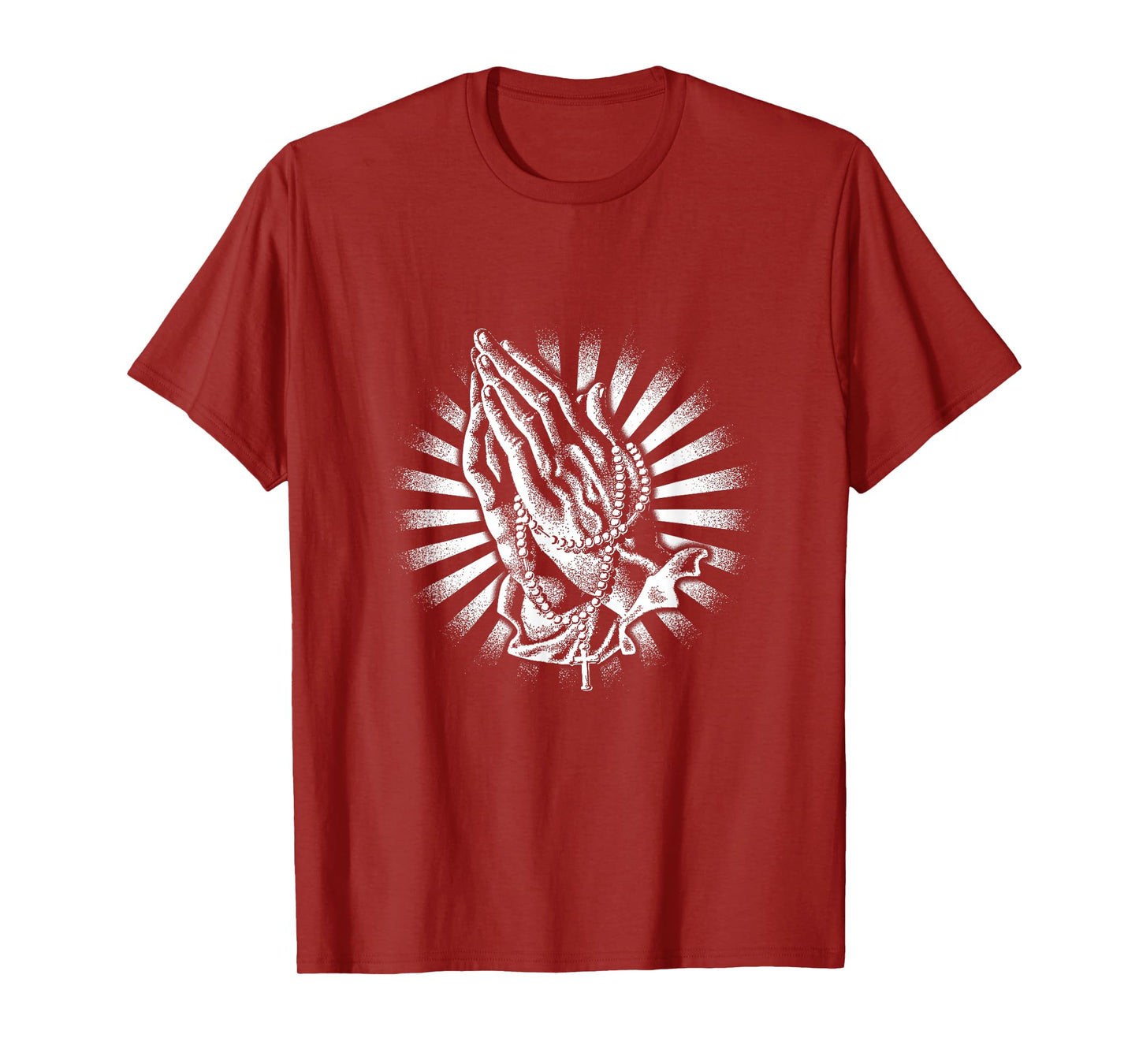 Rosary Praying Hands T-Shirt Believe Faith Jesus Christian T-Shirt