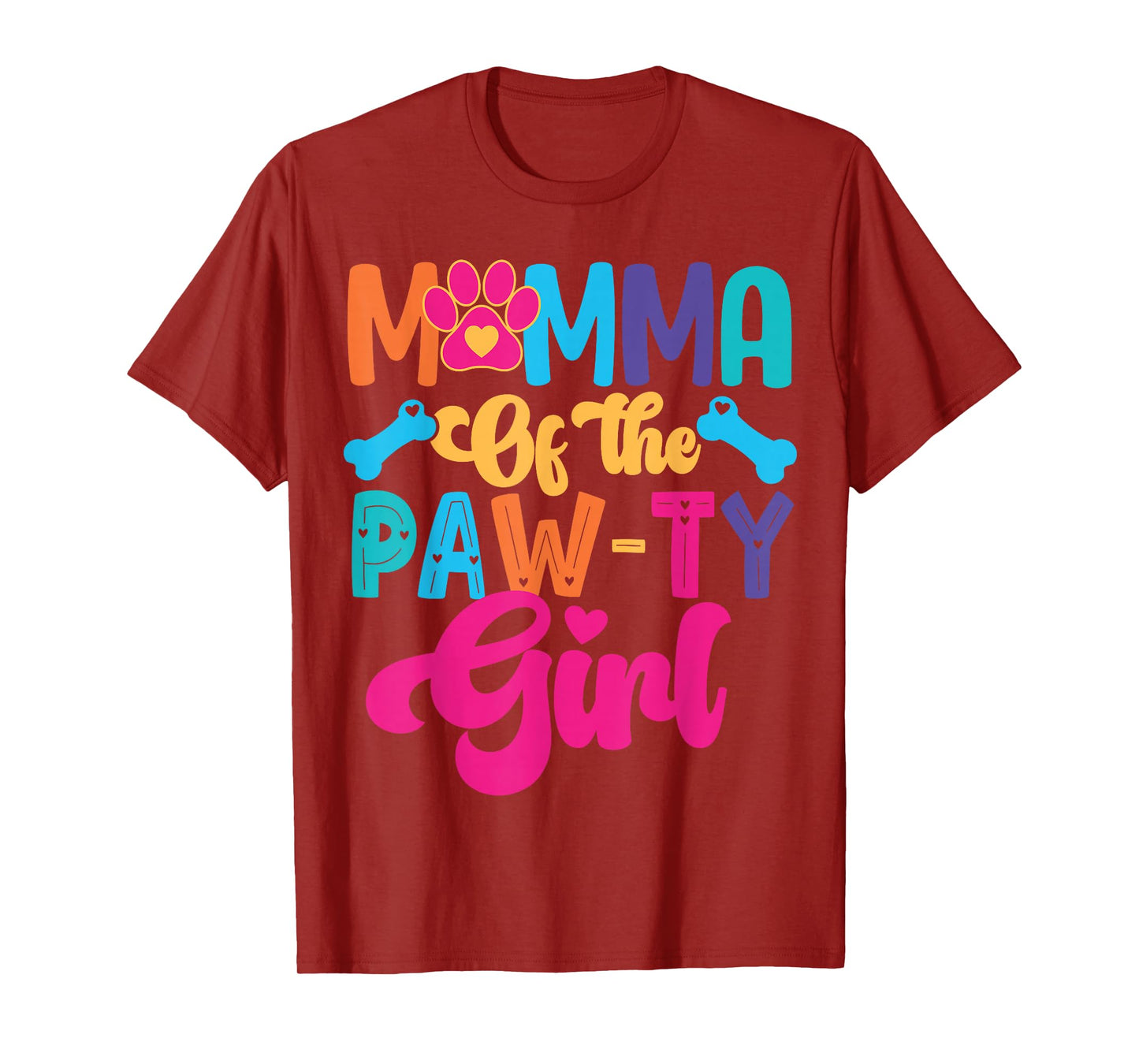 Mamma Of The Birthday Girl Dog Paw Family Matching Party T-Shirt