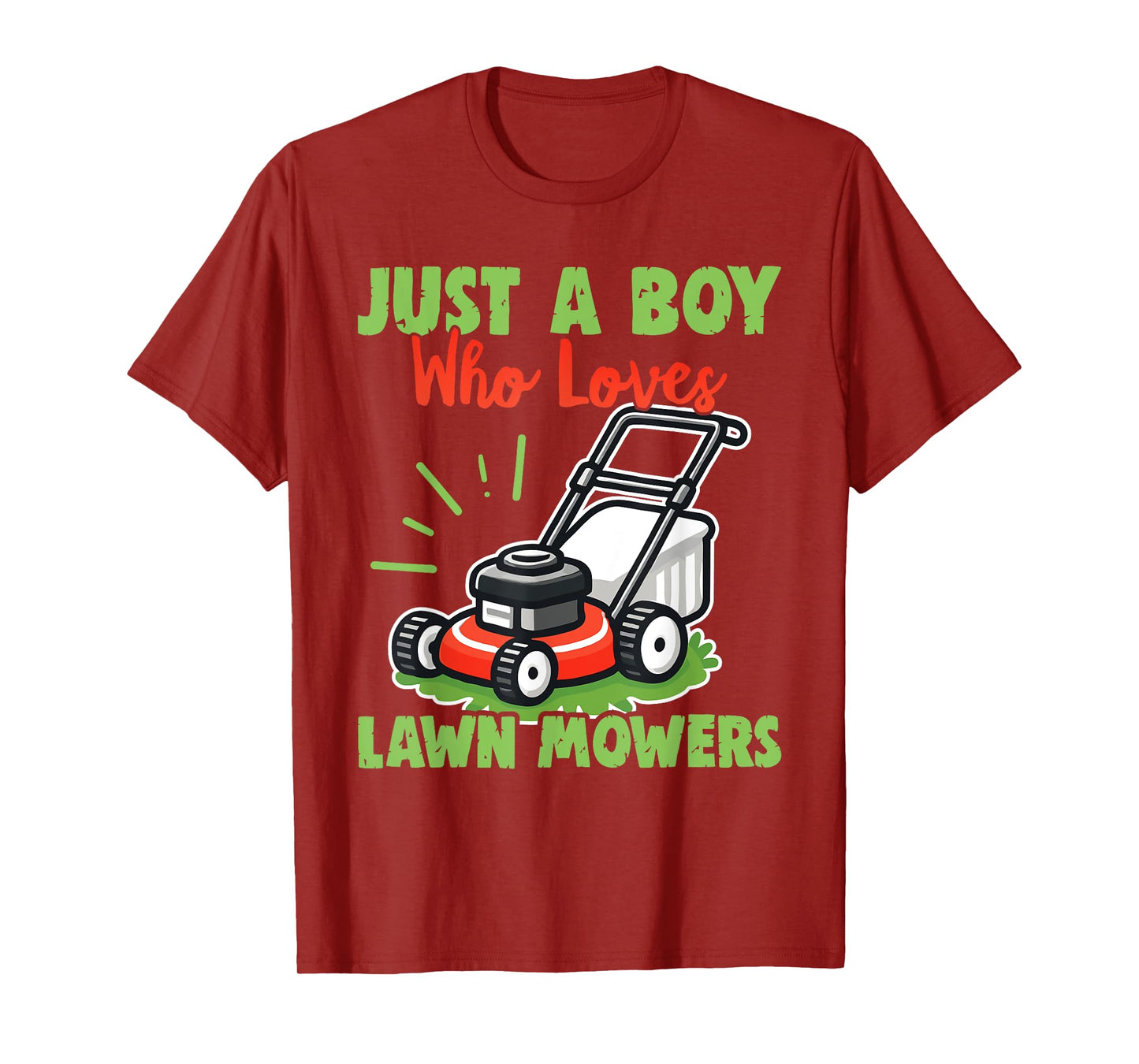 Just a Boy Who Loves Lawn Mowers - Gardener Lawn Mowing T-Shirt