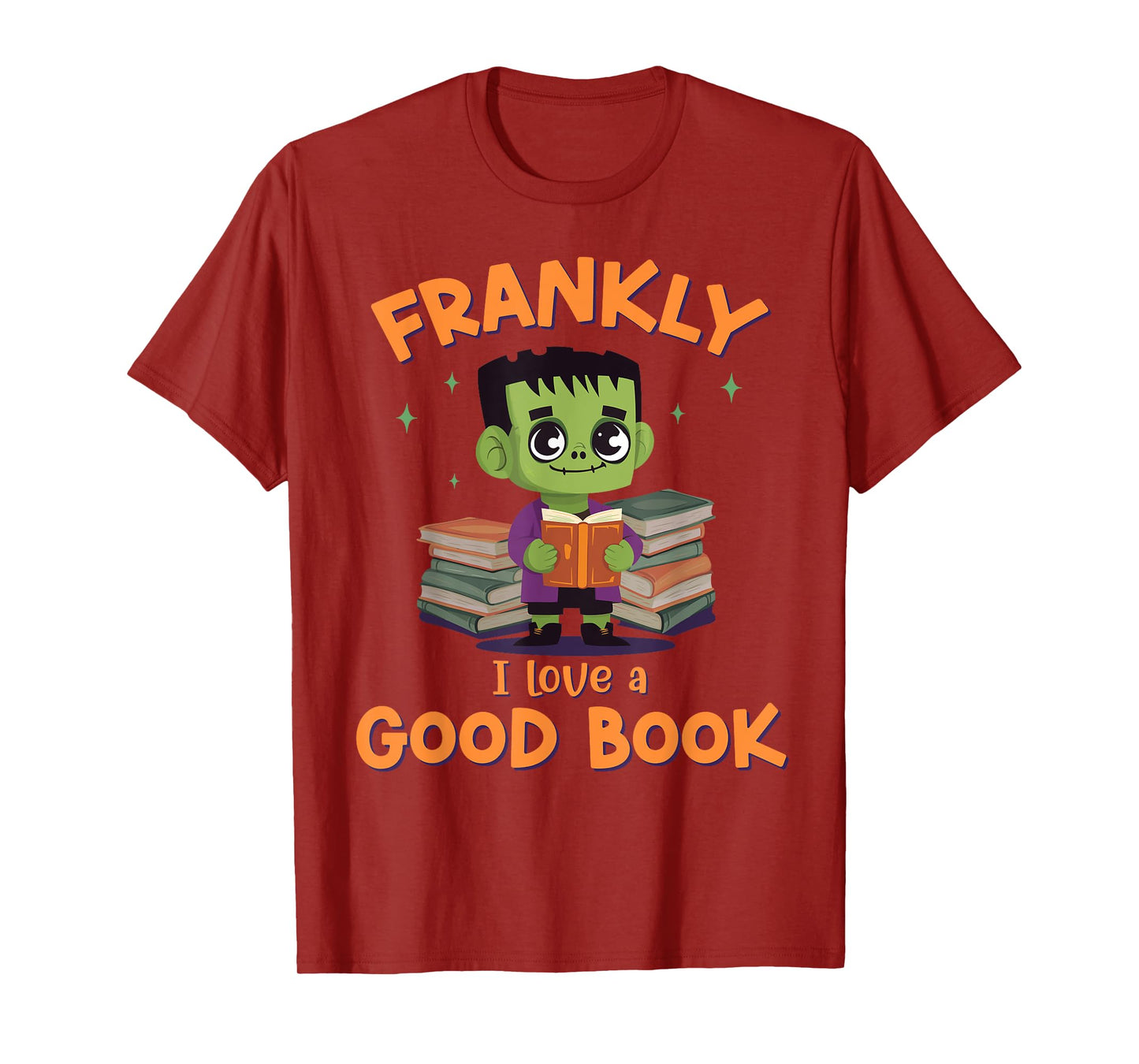 Cute Halloween Teacher Librarian Frankenstein Reading Books T-Shirt