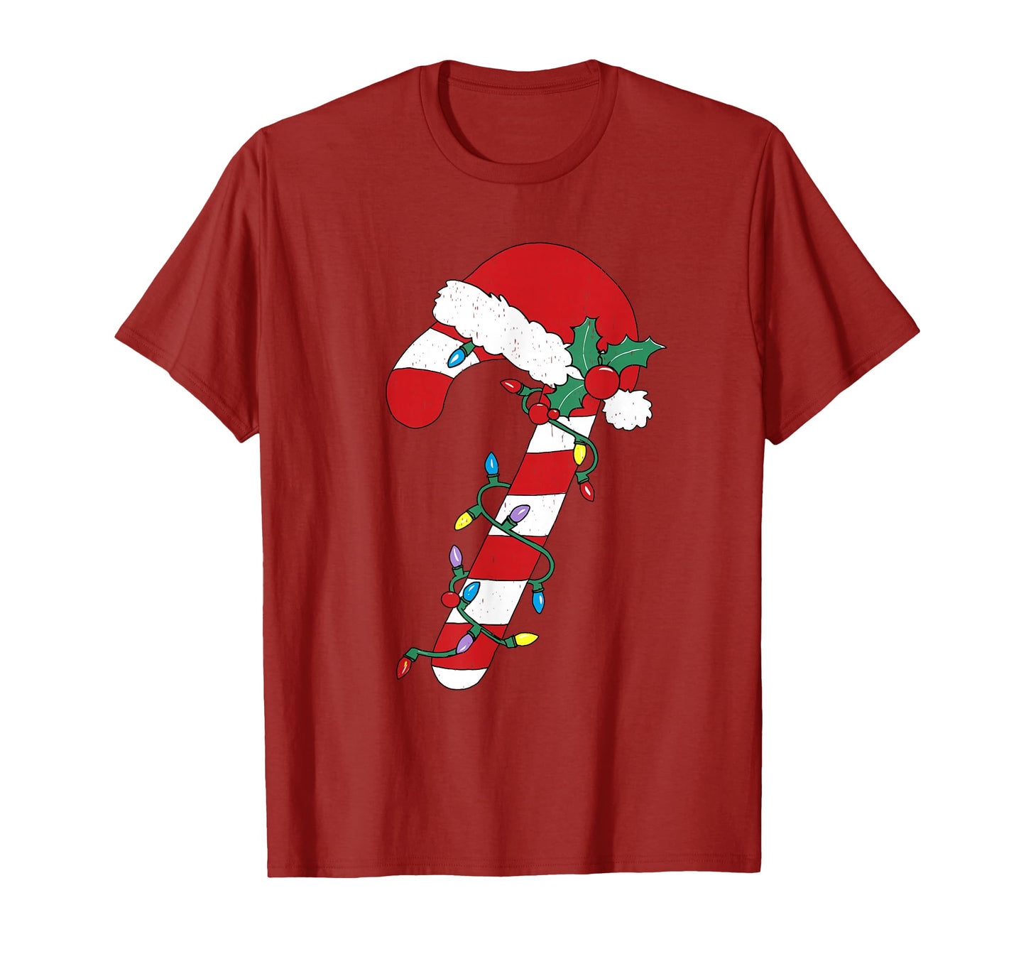 Christmas Candy Cane Santa Xmas Kids Toddler Youth Women Men T-Shirt