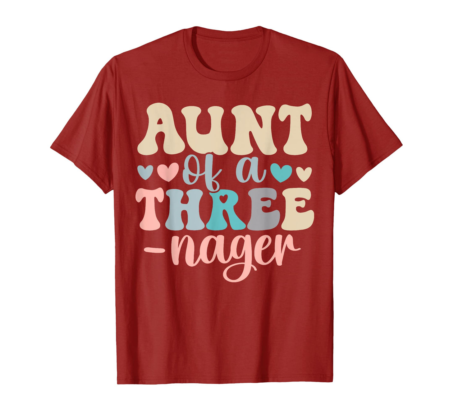 Aunt Of A Threenager 3rd Birthday Matching Family Boho T-Shirt
