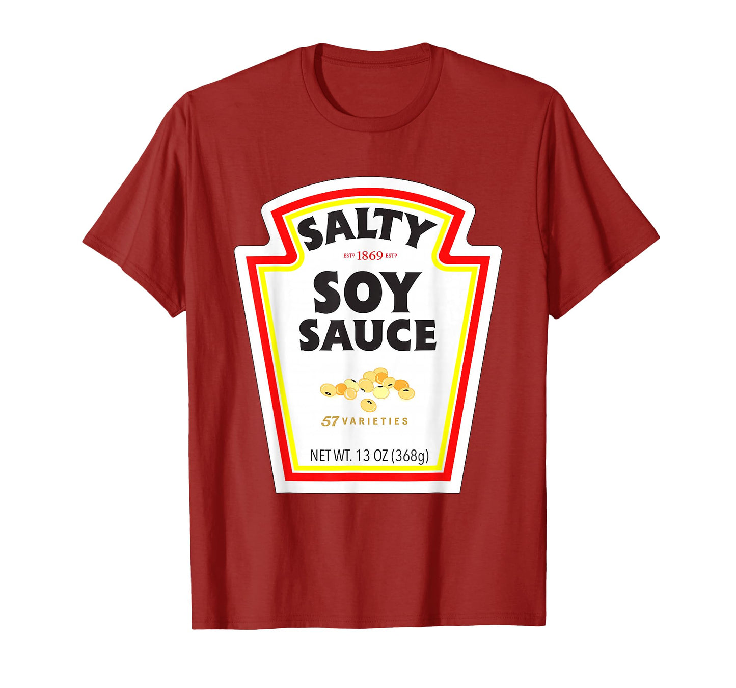Easy Halloween Matching Costume Salty Soy Sauce Bottle Label T-Shirt