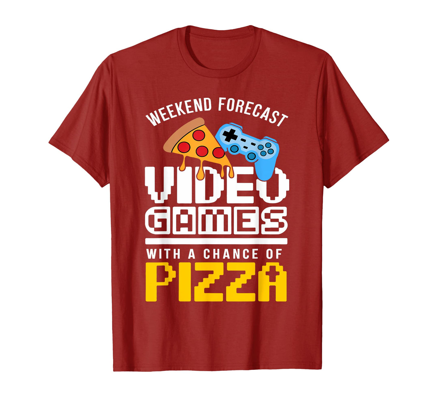 Weekend Forecast Video Games With A Chance Of Pizza Gamer T-Shirt