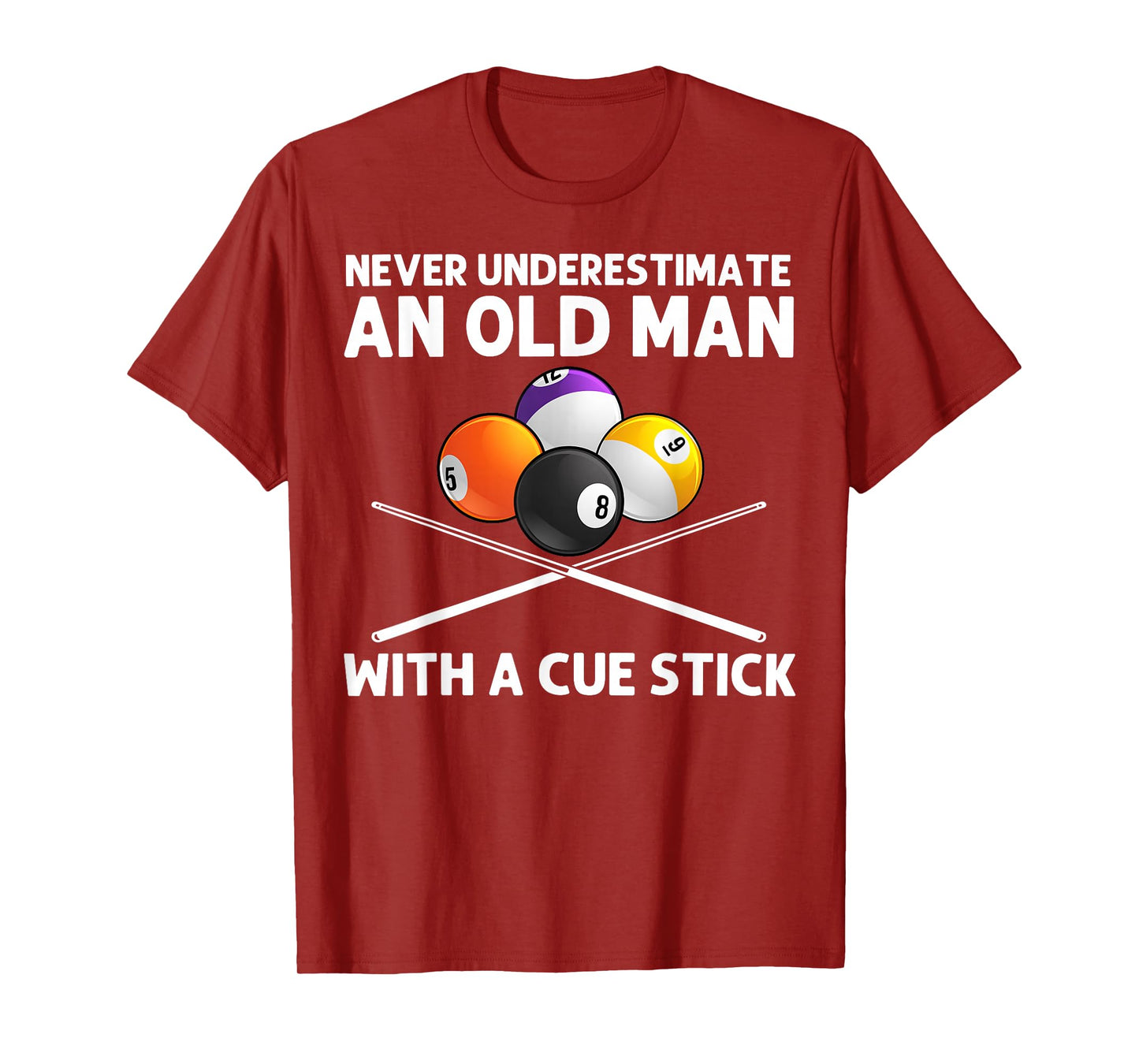 Best Billiard Art For Grandpa Men Billiard Lover Pool Player T-Shirt