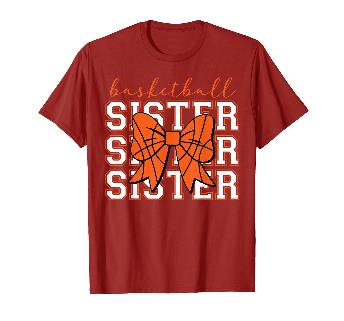 Basketball Sister Vintage Sport Lover Sister Mothers Da T-Shirt