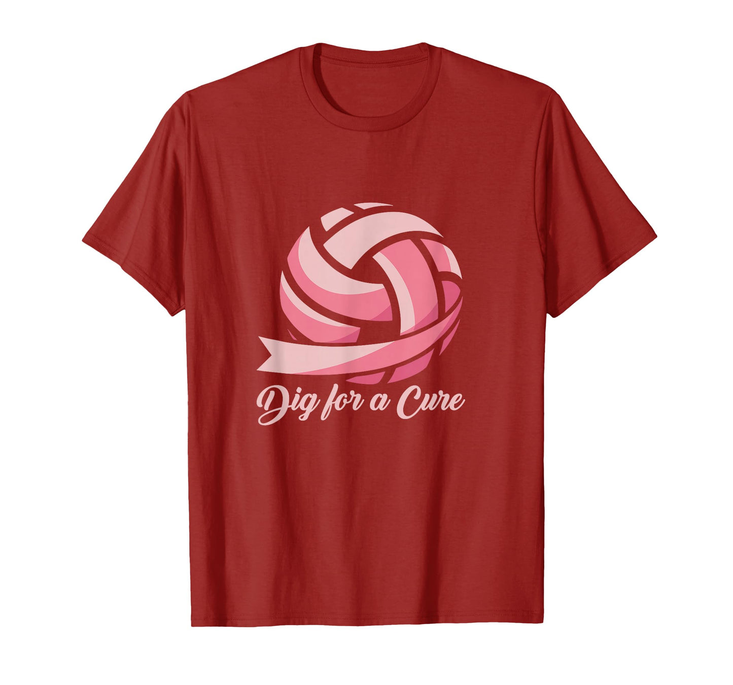 Funny Dig for Cure Ribbon Volleyball Breast Cancer Awareness T-Shirt